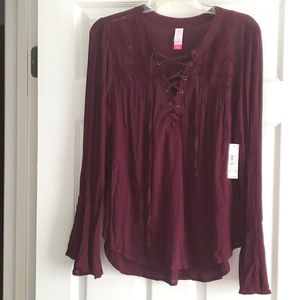 No Boundaries burgundy top